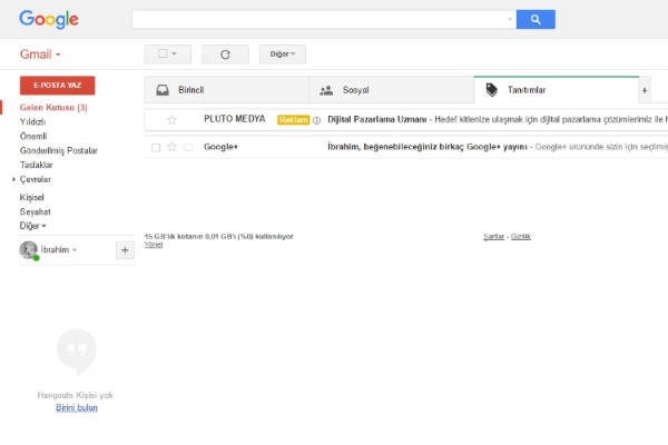 Gmail Reklam verme